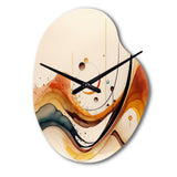 Burnt Orange Waves Abstract V - Asymmetric Metal Wall Clock