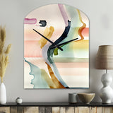 Multi-Color Abstract Waves III - Asymmetric Metal Wall Clock