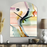 Multi-Color Abstract Waves III - Asymmetric Metal Wall Clock
