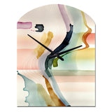 Multi-Color Abstract Waves III - Asymmetric Metal Wall Clock