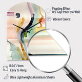 Multi-Color Abstract Waves III - Asymmetric Metal Wall Clock