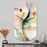 Multi-Color Abstract Waves III - Asymmetric Metal Wall Clock