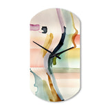 Multi-Color Abstract Waves III - Asymmetric Metal Wall Clock