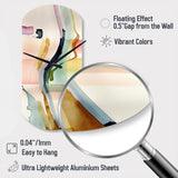 Multi-Color Abstract Waves III - Asymmetric Metal Wall Clock