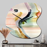 Multi-Color Abstract Waves III - Asymmetric Metal Wall Clock