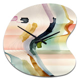 Multi-Color Abstract Waves III - Asymmetric Metal Wall Clock