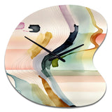 Multi-Color Abstract Waves III - Asymmetric Metal Wall Clock