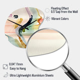 Multi-Color Abstract Waves III - Asymmetric Metal Wall Clock