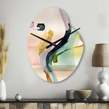 Multi-Color Abstract Waves III - Asymmetric Metal Wall Clock