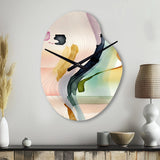 Multi-Color Abstract Waves III - Asymmetric Metal Wall Clock