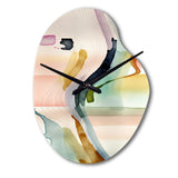 Multi-Color Abstract Waves III - Asymmetric Metal Wall Clock
