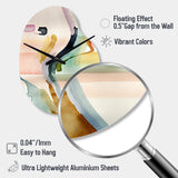 Multi-Color Abstract Waves III - Asymmetric Metal Wall Clock
