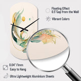 Green Abstract Swirl - Asymmetric Metal Wall Clock
