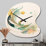 Green Abstract Swirl - Asymmetric Metal Wall Clock