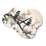 Multicolor Birds On Plum Blossoms Tree XIII - Asymmetric Metal Wall Clock