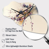 Pink And Plum Cherry Blossom Branch I - Asymmetric Metal Wall Clock