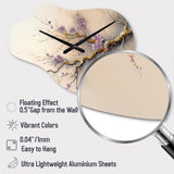 Pink And Plum Cherry Blossom Branch V - Asymmetric Metal Wall Clock