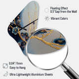 Blue Cherry Blossom Branch II - Asymmetric Metal Wall Clock