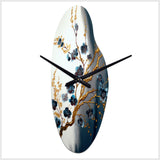 Blue Cherry Blossom Branch V - Asymmetric Metal Wall Clock