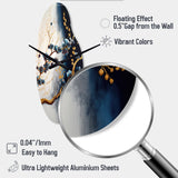 Blue Cherry Blossom Branch VI - Asymmetric Metal Wall Clock