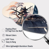 Watercolor Japanese Landscape II - Asymmetric Metal Wall Clock