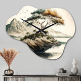 Bonsai By The Water I - Asymmetric Metal Wall Clock
