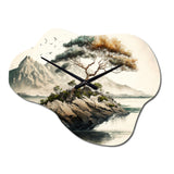 Bonsai By The Water I - Asymmetric Metal Wall Clock