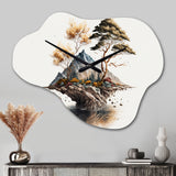 Bonsai Tree On A Rock III - Asymmetric Metal Wall Clock