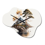 Bonsai Tree On A Rock III - Asymmetric Metal Wall Clock
