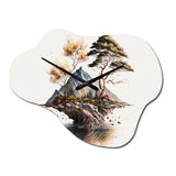Bonsai Tree On A Rock III - Asymmetric Metal Wall Clock