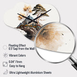 Bonsai Tree On A Rock III - Asymmetric Metal Wall Clock