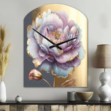 Purple Hue Single Flower I - Asymmetric Metal Wall Clock