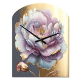 Purple Hue Single Flower I - Asymmetric Metal Wall Clock