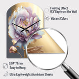 Purple Hue Single Flower I - Asymmetric Metal Wall Clock