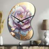 Purple Hue Single Flower I - Asymmetric Metal Wall Clock