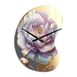 Purple Hue Single Flower I - Asymmetric Metal Wall Clock