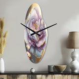 Purple Hue Single Flower I - Asymmetric Metal Wall Clock