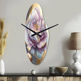 Purple Hue Single Flower I - Asymmetric Metal Wall Clock