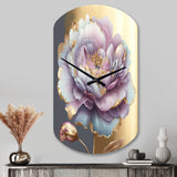 Purple Hue Single Flower I - Asymmetric Metal Wall Clock