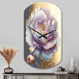 Purple Hue Single Flower I - Asymmetric Metal Wall Clock