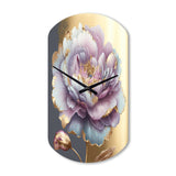 Purple Hue Single Flower I - Asymmetric Metal Wall Clock