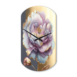 Purple Hue Single Flower I - Asymmetric Metal Wall Clock