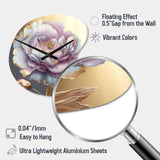 Purple Hue Single Flower I - Asymmetric Metal Wall Clock