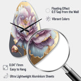 Purple Hue Single Flower I - Asymmetric Metal Wall Clock