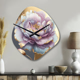 Purple Hue Single Flower I - Asymmetric Metal Wall Clock