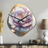 Purple Hue Single Flower I - Asymmetric Metal Wall Clock