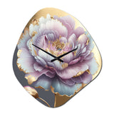 Purple Hue Single Flower I - Asymmetric Metal Wall Clock