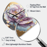Purple Hue Single Flower I - Asymmetric Metal Wall Clock
