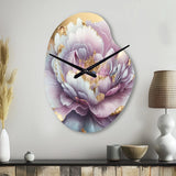Purple Hue Single Flower I - Asymmetric Metal Wall Clock