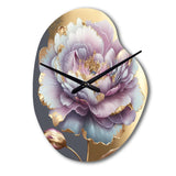 Purple Hue Single Flower I - Asymmetric Metal Wall Clock